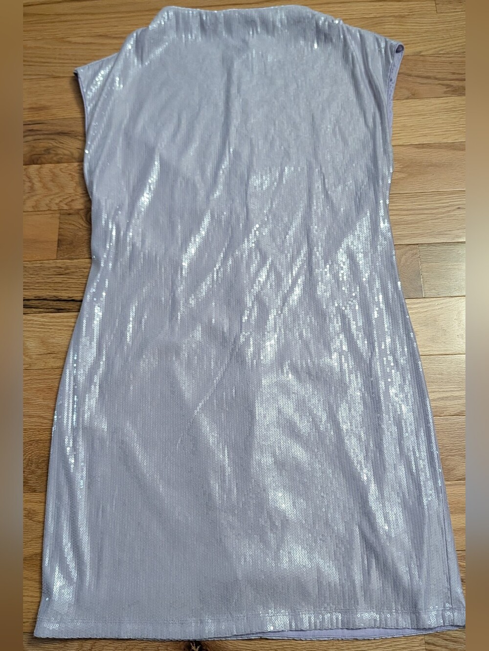 Anthropologie Shimmering Lavender Sequin Dress Sz L Lilac - Picture 4 of 9